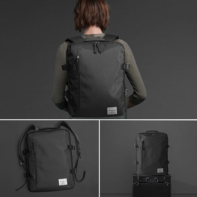 New Business Trip Backpack 21L Flight Approved Carry on Daypack 15-inch Laptop Notebook, Travel Commute Gym Sport, All Black