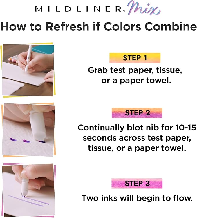 Zebra Pen Mildliner Mix Dual Color Highlighter Marker Set, Chisel Tip, Ideal for Bible Highlighting, No Bleed, Assorted Colors, 6-Pack (77706)