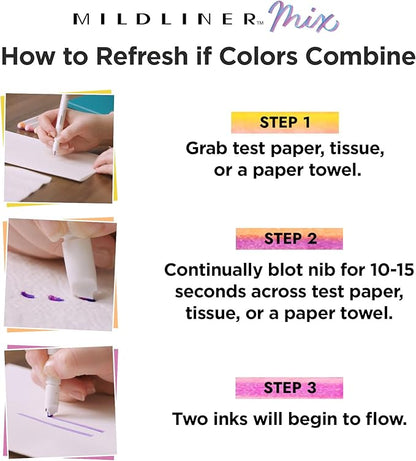 Zebra Pen Mildliner Mix Dual Color Highlighter Marker Set, Chisel Tip, Ideal for Bible Highlighting, No Bleed, Assorted Colors, 6-Pack (77706)