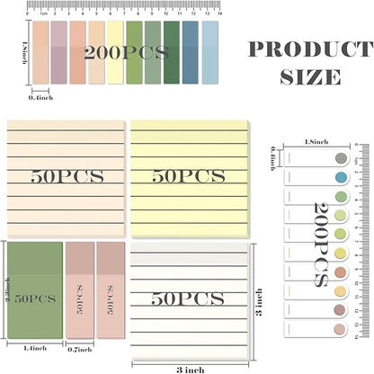 BAYTORY 700 Sheets Transparent Sticky Notes with Lined, Clear Waterproof 3 x 3 inch See Through Memo Pad, Self-Adhesive Translucent Writable Index Tabs for Annotating Books, Study Supplies