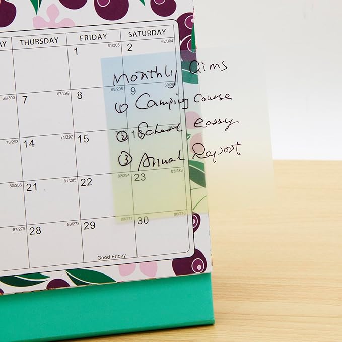 Gradient Transparent Sticky Notes, 8x8 cm See Through Notes for Annotating Bible Journaling Office Supplies, 50 Sheets/Pad, 4 Pads