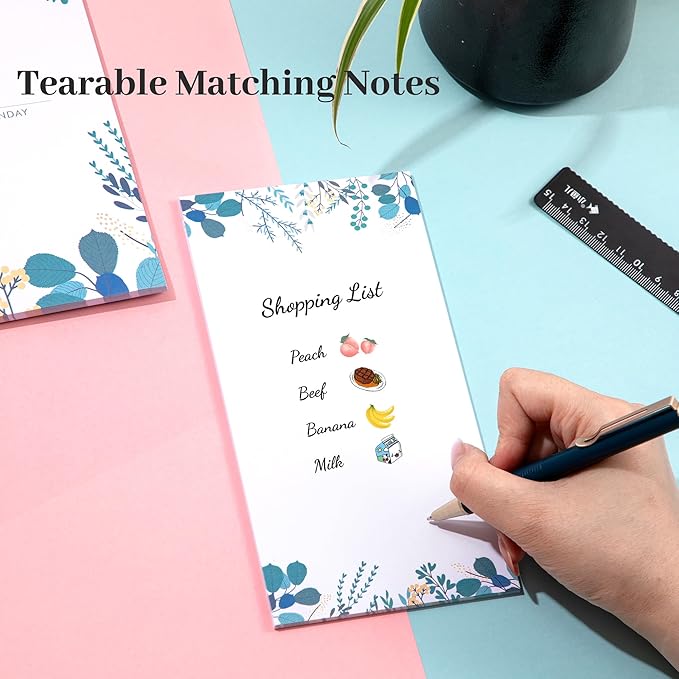 Yoment Weekly Planner Notepad 8.5x11 Weekly To Do List Notepad 52 Weekly Desk Planner Calendar Hangble Undated Weekly Planning Pad for Work,Home,School,Ofiice Supplies,Matching 44 Notepad,Blue