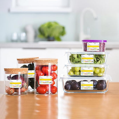 300 Pcs Restaurant Quality Shelf Life Food Rotation Labels, 2” x 3” Self-Adhesive Removable Freezer Food Labels Stickers, Perfect for Reusable Containers, Easy to Remove, Food Safety Date Sticker