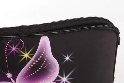 13.3-Inch to 14-Inch Laptop Sleeve Case Neoprene Carrying Bag with Hidden Handles for MacBook/Notebook/Ultrabook/Chromebooks (Pink Butterfly)