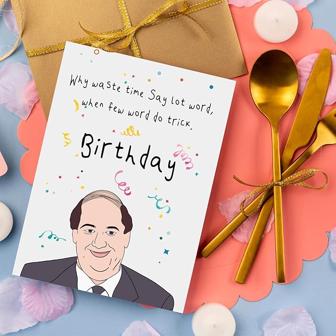Funny The Office Birthday Cards for Boss Manager Colleague Coworker Women Men, Humorous Birthday Card for Office Fans, Last Minute Bday Gift for Dad Mom Him Her