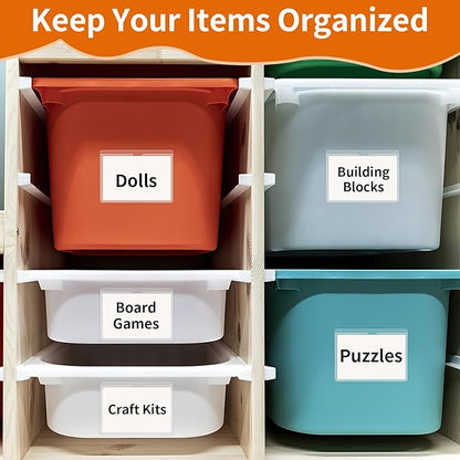 44 Pack Adhesive Pockets, Bin Labels for Storage Bins, Clear Label Holder, Index Card Holder 2x3.5 Inch, Plastic Storage Tote Labels for Organizing Bins Box Drawer