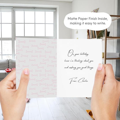 ALY LOU Anniversary Card for Her Him/Girlfriend Wife/Husband Boyfriend, Friendship Thank You Birthday Kawaii Greeting Card (Love you long time - dog)