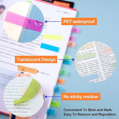 Sticky Tabs 1200 pcs Book Tabs for Page Markers,Morandi Sticky Note Tabs Page Markers for Notebooks,Book Markers,Colorful Book Tabs, Annotation supplies，Transparent Sticky Tabs for Books,Post It Notes