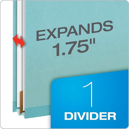 Pendaflex Classification Folders Letter Blue 10/BX Specialty and Pendaflex Recycled Classification File Folders Letter Light Green 10/BX