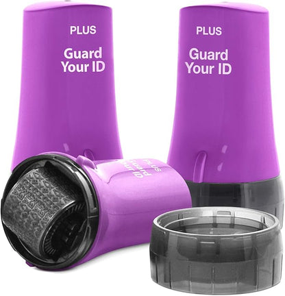 Identity Theft Protection Roller 3-Pack Advanced 2.0 Security Stamp by Guard Your ID (Regular 3-Piece, Purple)