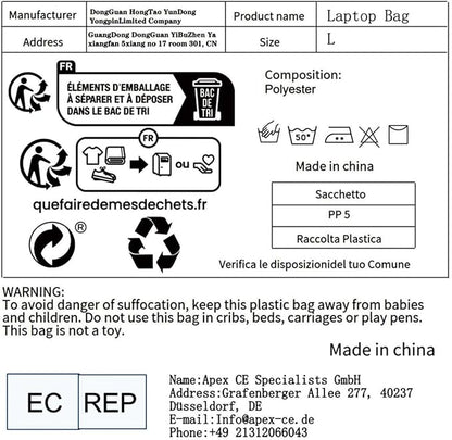 iCozzier 15-15.6 Inch Handle Laptop Briefcase Shoulder Bag Electronic Accessories Organizer Messenger Carrying Case with Shoulder&Luggage Strap - Grey