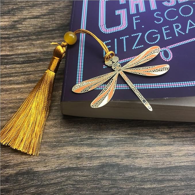Bookmarks for Book Lovers Book Marks for Reading Women Birthday Graduation Christmas Gifts for Her Cute Metal Bookmark Book Markers Stocking Stuffers for Teens (Dragonfly)