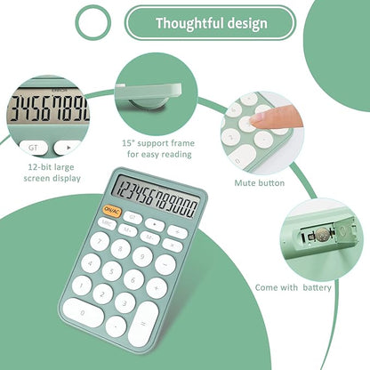 VEWINGL Standard Calculator 12 Digit,Desktop Large Display and Buttons,Calculator with Large LCD Display for Office,School, Home & Business Use,Automatic Sleep,with Battery
