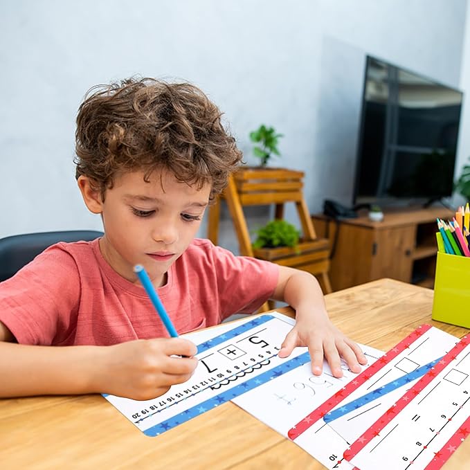 32 Pack Dry Erase Number Line Board Card Lapboard Double Sided Writable and Erasable Board Card Featuring 0-10 Number Line On One Side 0-20 On The Other for Kids Students Math Manipulatives (11.5”x4”)
