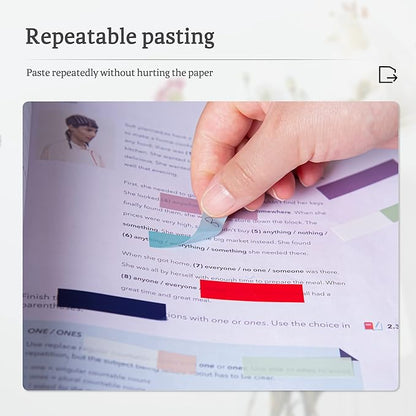 Golcellia Sticky Tabs, Book Tabs, Index Tabs, Page Tabs, Page Markers 1400 Pieces,70 Colors Annotation Tabs, Book Annotation Supplies