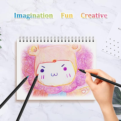 7 Color in 1 Rainbow Colored Pencils, Black Wooden Pencils, Multicolored Art Supplies for Coloring Drawing Sketching, Pre-sharpened 16Pcs