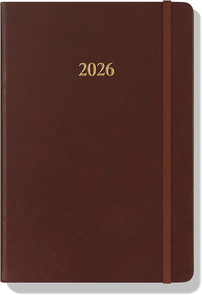 Wykeham's Executive 2026 Daily Journal Planner – US Public Holidays & Format – Customization Available (Conker, 8.5"×5.5")