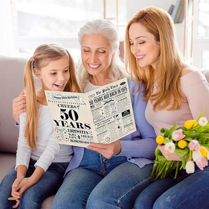 50th Birthday Card, 50th Birthday Gifts for Women Men, 50th Birthday Decorations for Him Her, Back in 1975 Birthday Card