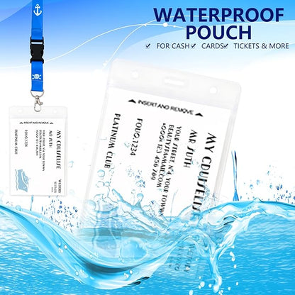 Cruise Lanyards, 4 Pack Waterproof Lanyards with ID Badge Reel Holder, Detachable Buckle for Ship Key Cards, Cruise Ship Essentials