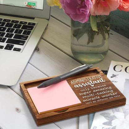 Administrative Assistant Sticky Note Holder, Administrative Assistant Gifts, Administrative Assistant Thank You Appreciation Gifts for Women, Men, Coworkers, Self-Stick Note Pad Holders ZSS22