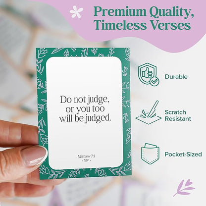 Premium Prayer Cards, 120 Mini Scripture Cards with Bible Verses, Inspirational Religious Christian Gifts for Women & Men