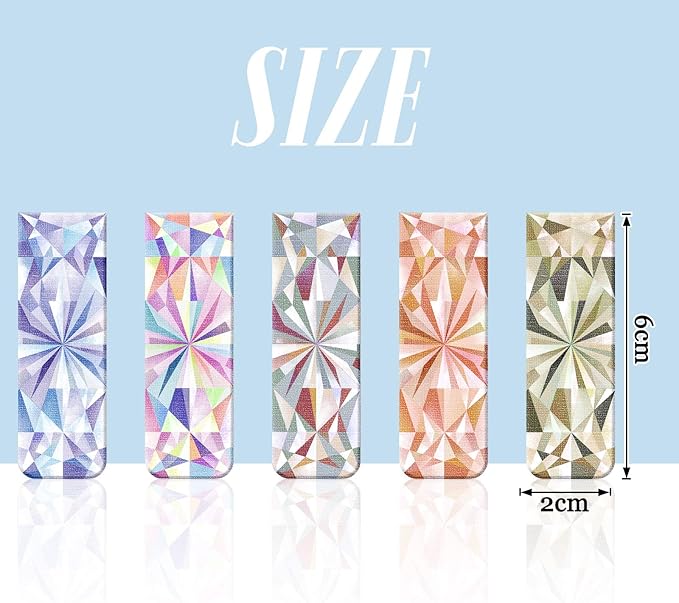 Zonon 10 Pieces Magnetic Bookmarks Magnet Page Markers Kaleidoscope Bookmarks Clips for Students Reading, Planners, Journals, Books