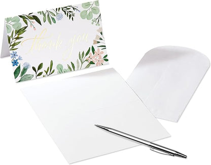American Greetings Blank Thank You Cards with Envelopes for Wedding, Birthday, Baby Shower, Floral (48-Count)