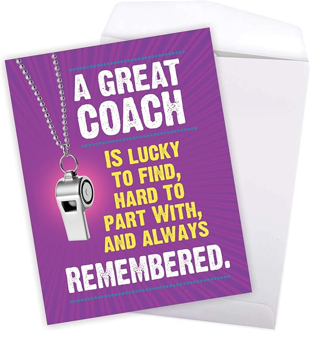 NobleWorks - 1 Jumbo School Coaches Thank You Card From US, Everyone with Envelope (8.5 x 11 Inch) - Team Sports Gratitude, Teacher, and Mentor Notecard - Memorable Coach J3126TYG-US