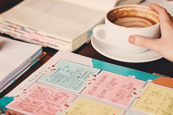 Coffee and Bible Time Prayer Journal: 3 Sticky Note Pads Included, Gold-Colored Spiral Binding, Solid Board Cover, Perfect to Journal Prayers and Grow in Faith
