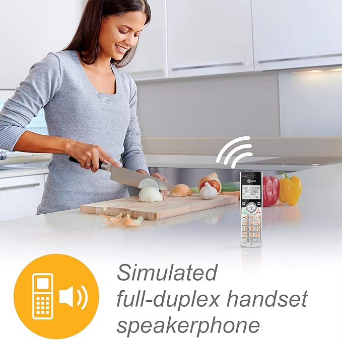 AT&T DECT 6.0 Expandable Cordless Phone with Answering System, Silver/Black with 3 Handsets