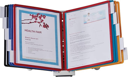 DURABLE Desktop Reference System, 10 Double-Sided Panels, Letter-Size, Assorted Colors, SHERPA Design (554200)