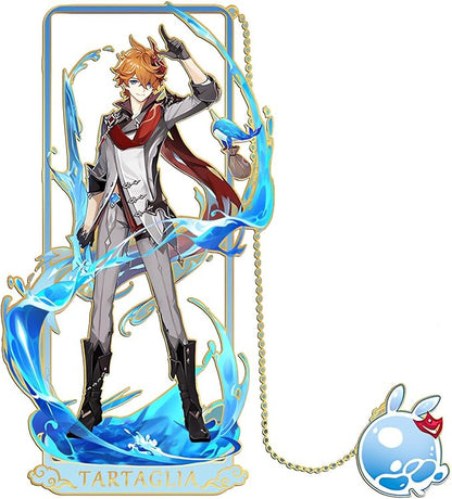Tartaglia Bookmark with Chain Original Genshin Impact Metal Bookmark - Collect All Your Favorite Characters!