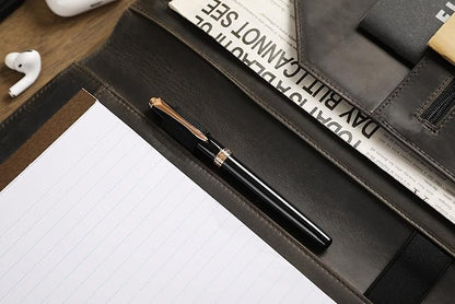 Personalized Leather Portfolio for Lefty, Engraved Leather Notepad Portfolio Binder, Custom Leather Legal Pad Padfolio, Christmas Gift for Him/Her (Notepad, Grey-Custom)