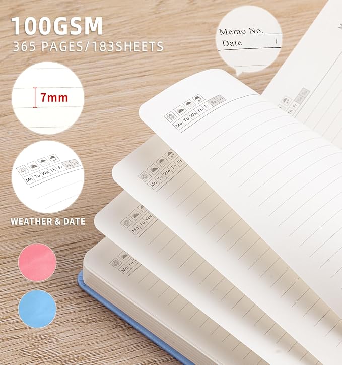 Lined Journal Notebook 365 Pages, A4 Leather Journals for Writing Women & Men, Hardcover Notebook with 100GSM Thick Paper, Daily Journal Notebook for Travel, Work, School, Note Taking, College Ruled