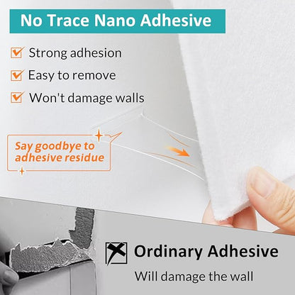 Cork Board for Walls 48" x 36" - White Bulletin Board - 12 Pack Felt Wall Tiles with Safe Removable Adhesive Tabs - Large Corkboard for Office & Home & School Decor - White