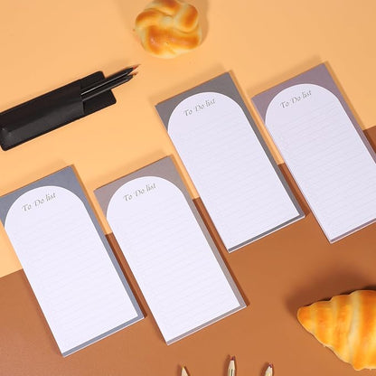 4 Pack Magnetic To Do List Refrigerator with Pen Holder, Totally 200 Sheets Magnetic Note Pad for Fridge Grocery List Magnet Pad for Fridge(Morandi Design)
