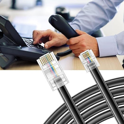 3.3FT - 4Pack Phone Jack to Ethernet Cable Adapter 3.3FT, RJ45 8P4C Male to RJ11 6P4C Male for Landline Telephone Service for Extending, Connecting for Fax or Answering Machine