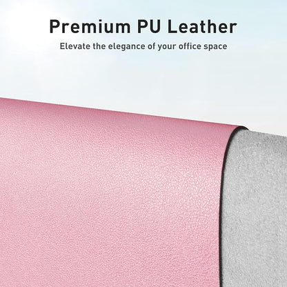 Aothia Leather Desk Pad Protector, Mouse Pad, Office Desk Mat, Non-Slip PU Leather Desk Blotter, Laptop Desk Pad, Waterproof Desk Writing Pad for Office and Home (31.5" x 15.7", Fairy Pink)