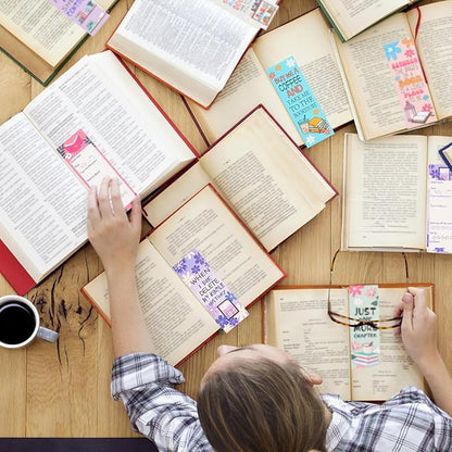 LiYiQ 100 Pcs Book Lovers Bookmarks Double-Sided Bookmark Page Markers Book Markers Set for Kids Reading Bookmarks Gift for Women