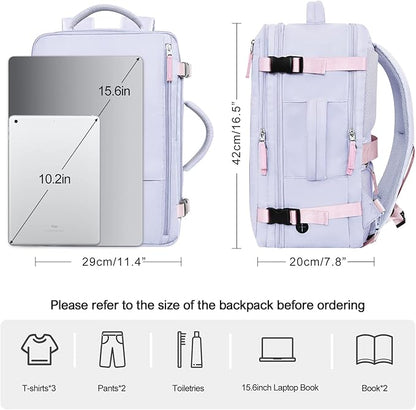 Travel Backpack, Carry-on Backpack Bag Flight-Approved for Men Women, Personal Item Backpack Luggage,Travel Essentials Accessories, Purple