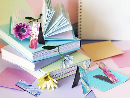 WAVEYU Magnetic Bookmarks for Women Men, Magnet Page Markers Assorted Book Markers for Book Lovers Students Teachers Adults Kids for School Home Office Reading Stationery, 10 Designs, Style E