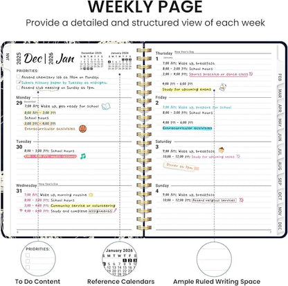 2026 Planner, Aesthetic Weekly and Monthly Planner for Women, Jan 2026 to Dec 2026, Hardcover 2026 Calendar Book with Monthly Tabs, Inner Pocket, Perfect for Office Home School - A5 (6.3" x 8.5"), Midnight Jellyfish
