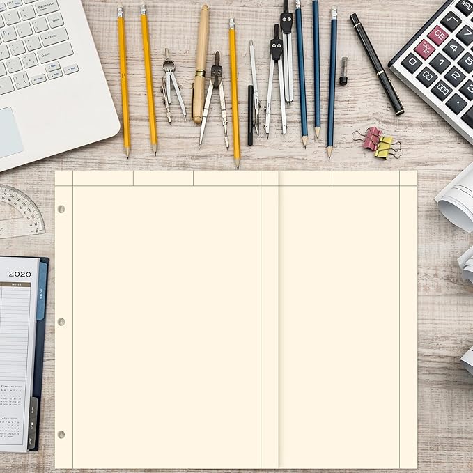 Seajan 2 Pcs Engineering Computation Pad Engineer Pad 8.5 x 11 Inches Engineering Notebook Graph Paper Notebook, 5 Squares Per Inch Evidence Engineering Pad, 100 Sheets/Pack (Yellow)