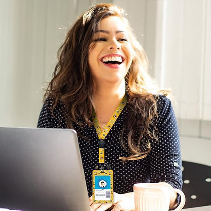 Cute Bee Kind Lanyards for Id Badges, Retractable ID Badge Holder with Detachable Lanyard, Fashionable Badge Reel Heavy Duty with 360 Degrees Rotate Carabiner Clip, Nurse Teacher Office Gifts