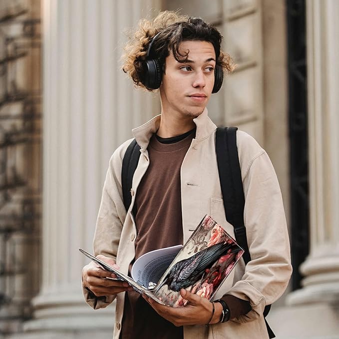 Bird and Roses PU Leather Padfolio Clipboard Notepad with Pen Loop and Elastic Strap Interview/Resume Document Organizer for Business School Office