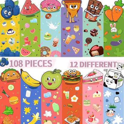 Book Marks, 108 Pcs Bookmarks for Kids, Book Marks for Reading, Kids Bookmarks, Cute Bookmarks, Bookmarks for Book Lovers, Classroom Prizes Elementary, Classroom Rewards, Book Markers for Girls