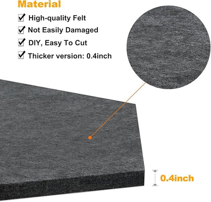 12" Large Bulletin Board with 30 Push Pins, Pack of 8 Hexagon Felt Pin Board Notice Boards for Home Office, Felt Wall Tiles for Photos Memos