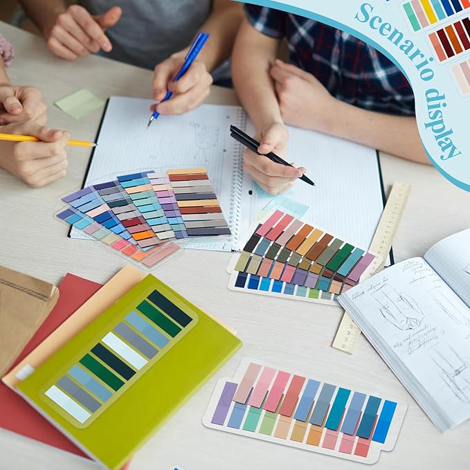 ReliThick 8000 Pcs Annotation tabs Sticky Tabs for Books Transparent Sticky Notes Multi Colored Writable Page Markers Book Flags Strip for Annotating Reading Supplies Bookish Gift(Multicolor)