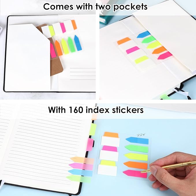 Lined Journal Notebook for Women Men A5 Hardcover Leather Journals College Ruled Notebooks 300 Pages 5.7 x 8.3 Inches Black