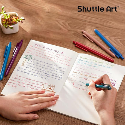 Shuttle Art Colored Retractable Gel Pens, 11 Unique Dark Vintage Ink Colors, Cute Pens 0.7mm Medium Point Quick Drying for Writing Drawing Journaling Note Taking School Office Home